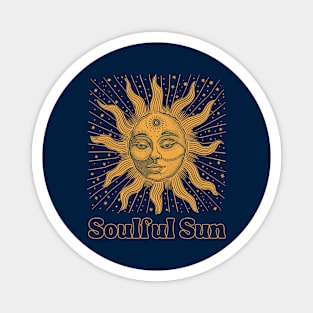 Soulful Sun Vintage Zen  Illustration Magnet